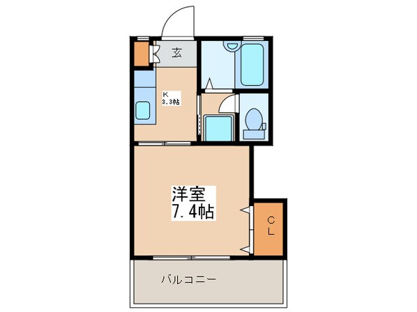 フラットさつき３の物件間取画像